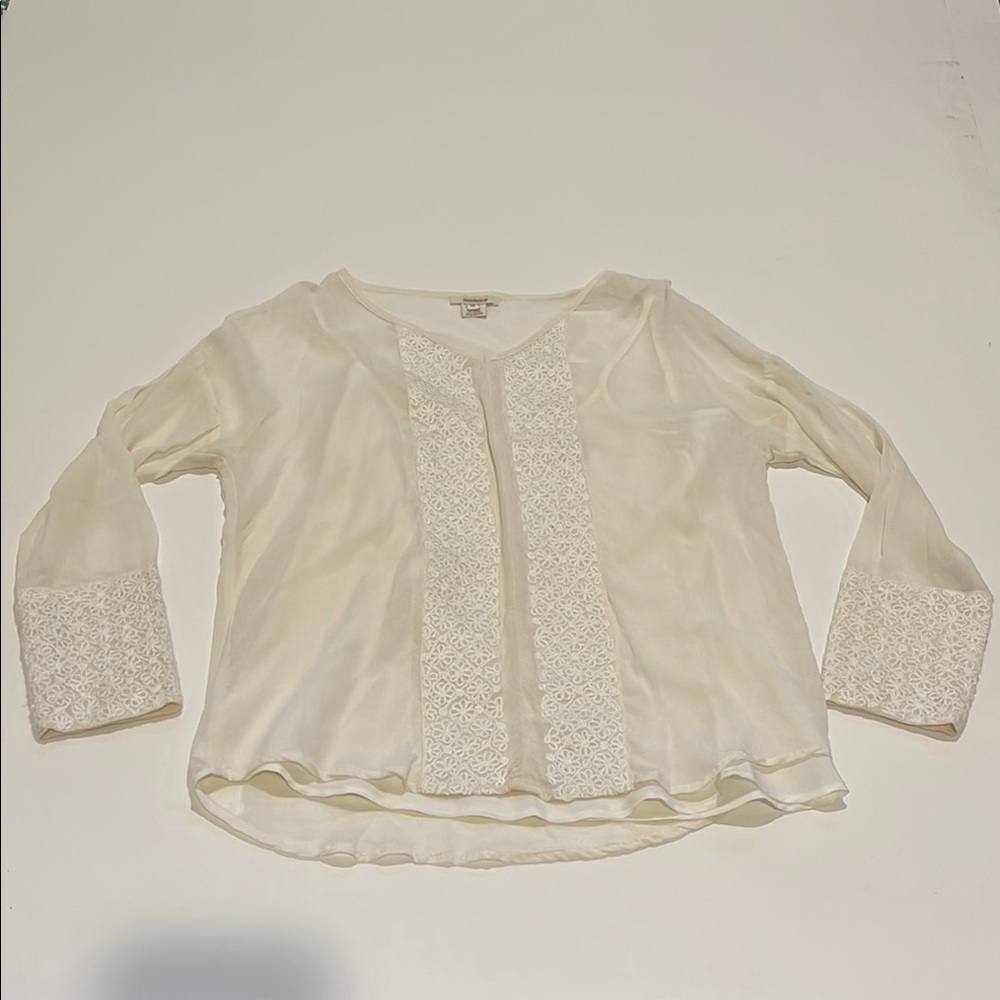 Sundance Cream Relaxed Blouse with Interior tank top
